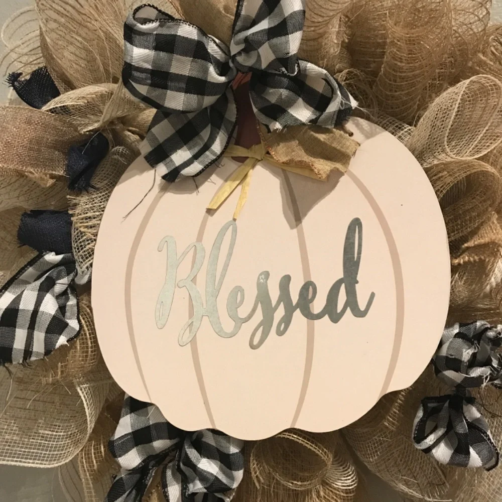 HAND CRAFTED Wreath Blessings Have A Blessed Chec…FINAL SALE